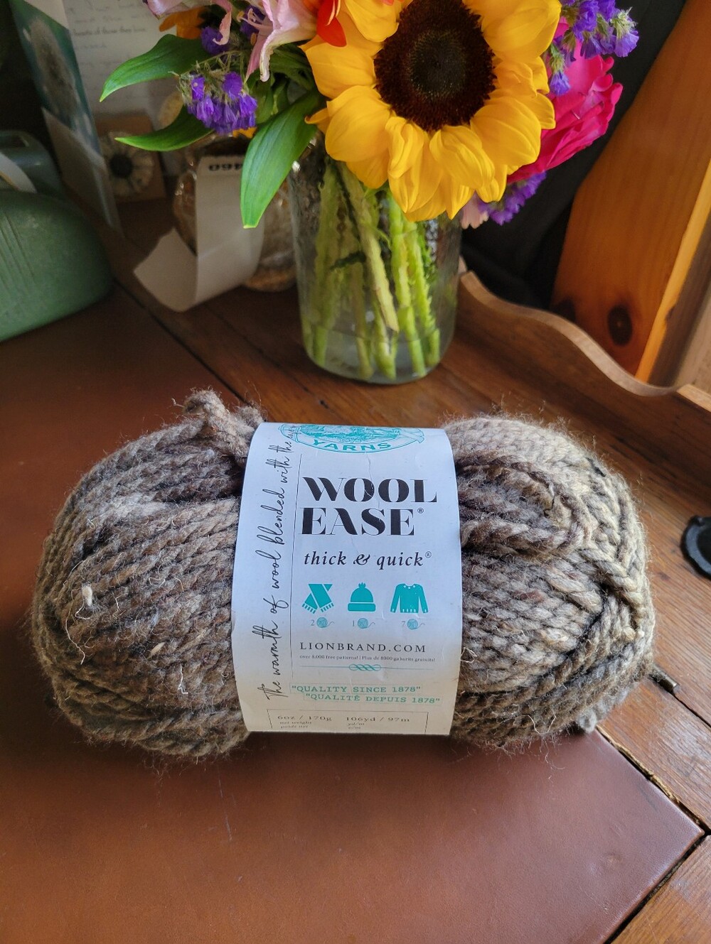 Lion Brand Wool-Ease Thick & Quick yarn Barley